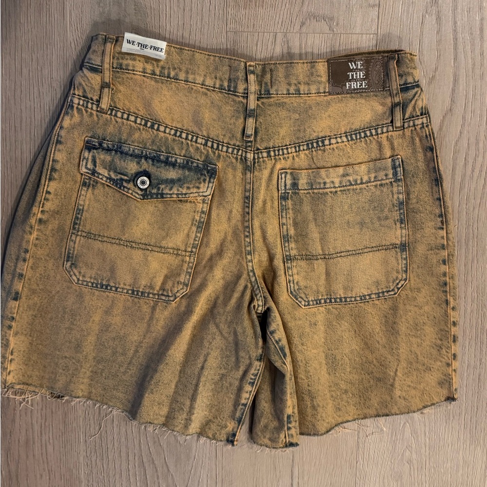Free People We The Free Boomerang High Rise Long Shorts Size 30 Cowboy NEW - Picture 7 of 13